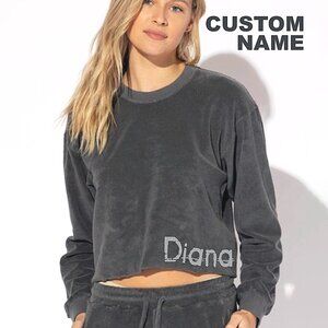 LOOPY FRENCH TERRY CROPPED SWEATSHIRT | LONG SLEEVE